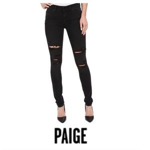 Paige Skyline Black Ripped Denim